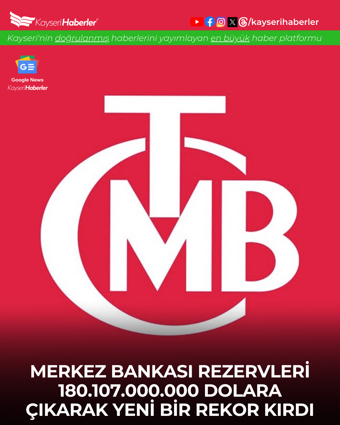 Merkez Bankası Rezervleri Tarihi Yüksek Seviyeye Ulaştı
