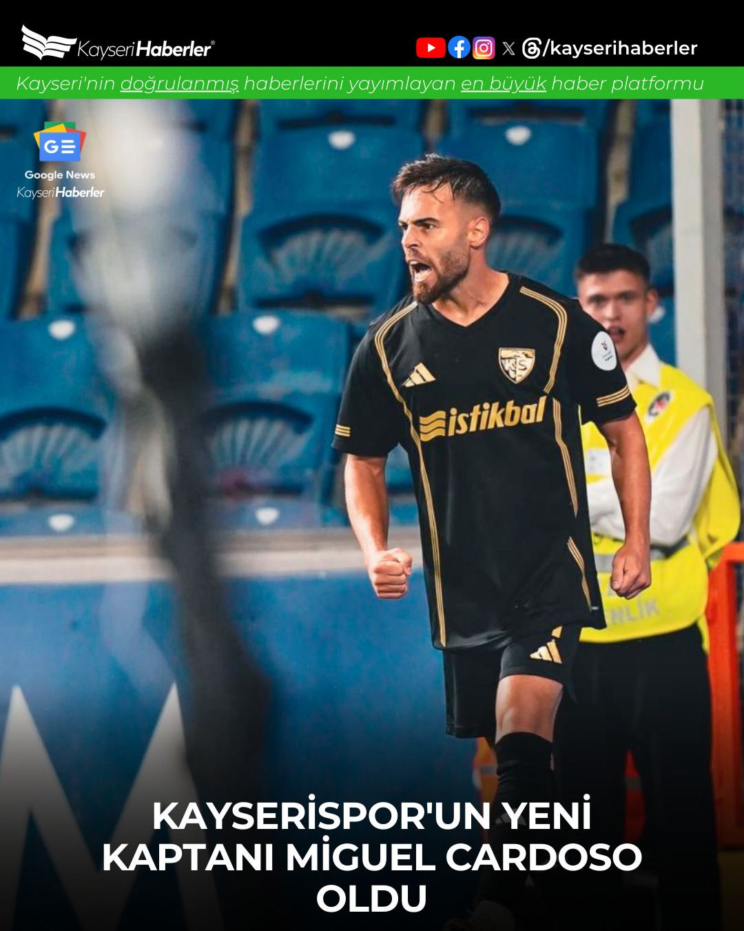 Kayserispor'un Yeni Kaptanları Belli Oldu: Miguel Cardoso Birinci Kaptan