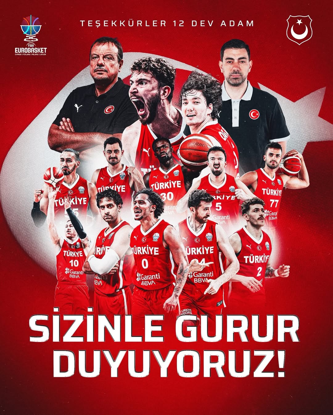 Kayseri Büyükşehir Belediyesi'nden Milli Basketbol Takımı'na Destek Mesajı