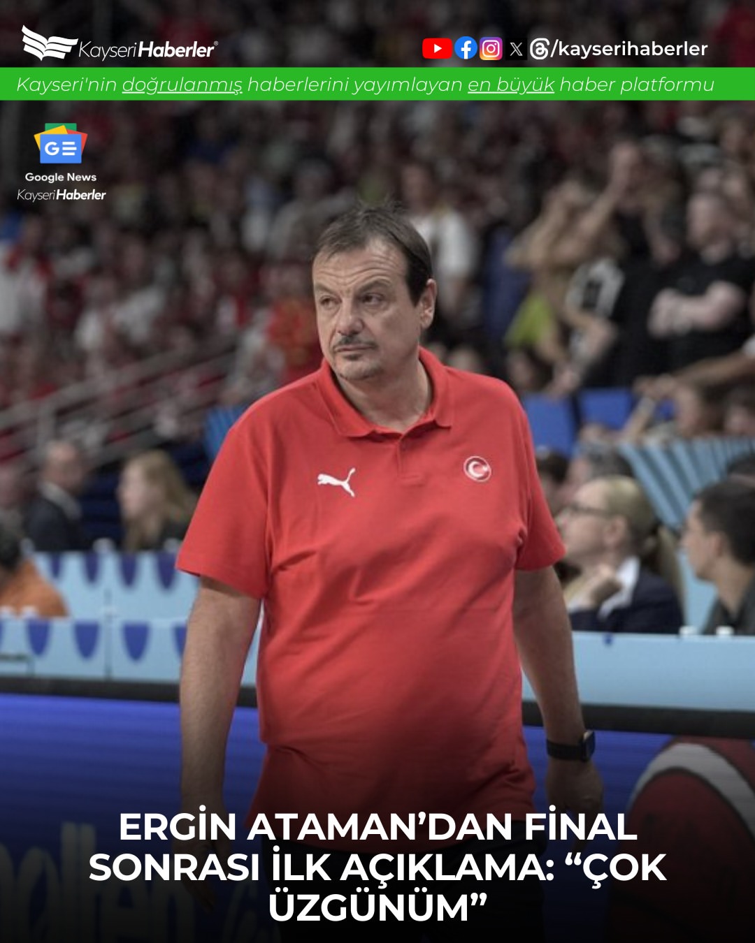 A Milli Basketbol Takımı'nda Ergin Ataman'dan Maç Sonrası Açıklamalar
