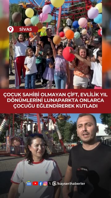 Sivas'ta Çocuk Sahibi Olamayan Çift, Yıl Dönümünü Yetim ve Öksüz Çocuklarla Kutladı