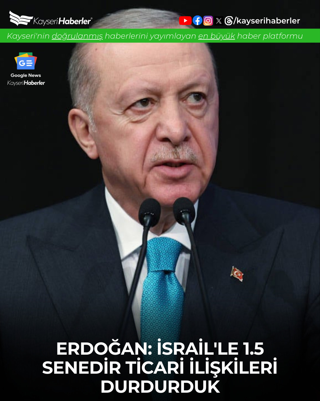 Cumhurbaşkanı Erdoğan'dan İsrail'e Yaptırım Çağrısı: 
