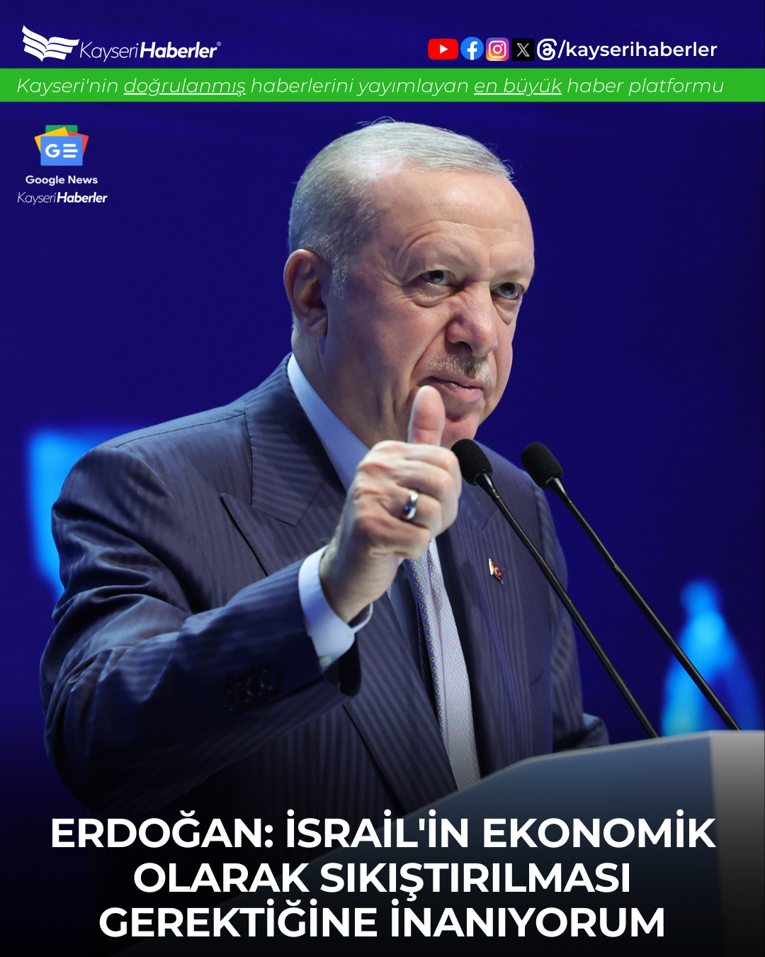 Cumhurbaşkanı Erdoğan'dan İsrail'e Yaptırım Çağrısı