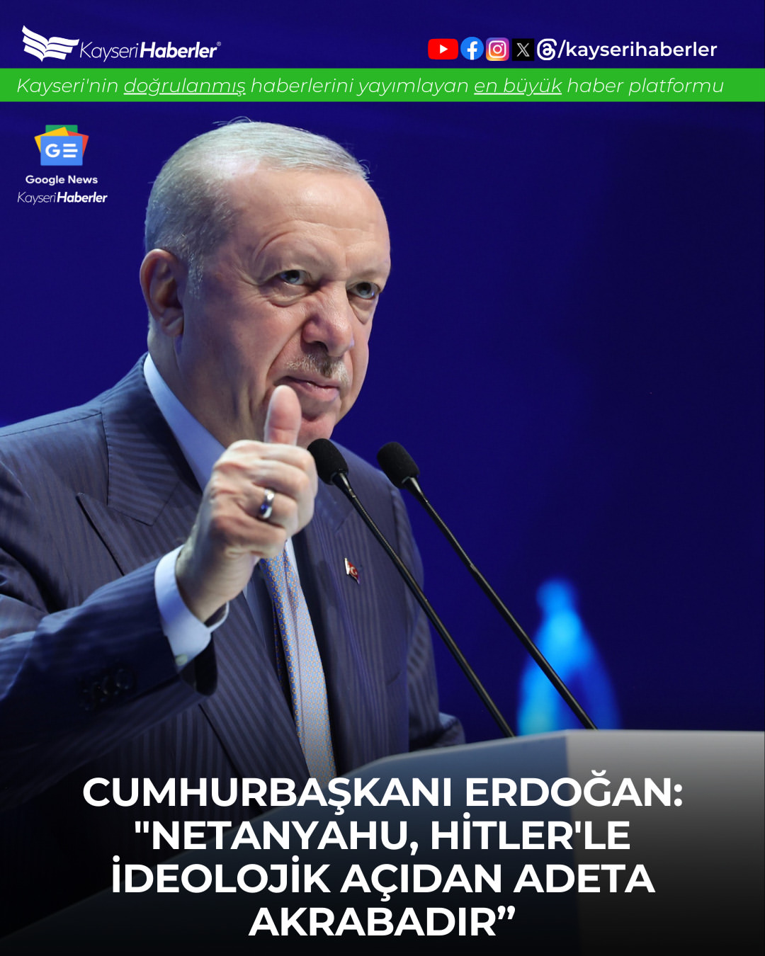 Erdoğan'dan Netanyahu'ya Hitler Benzetmesi: 
