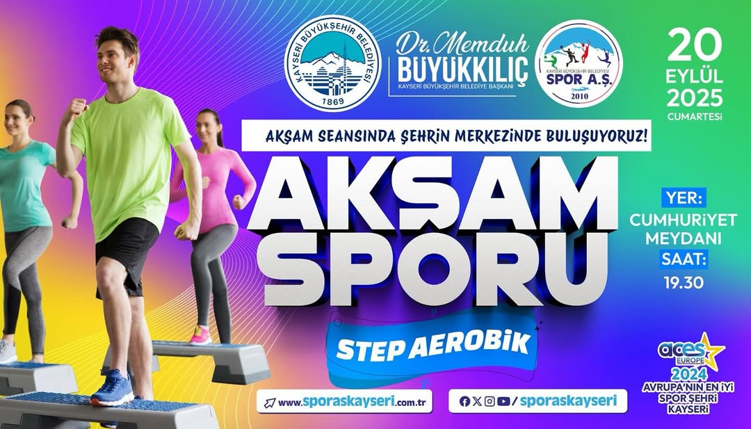 Kayseri'de Ücretsiz Akşam Sporu Etkinliği Düzenleniyor