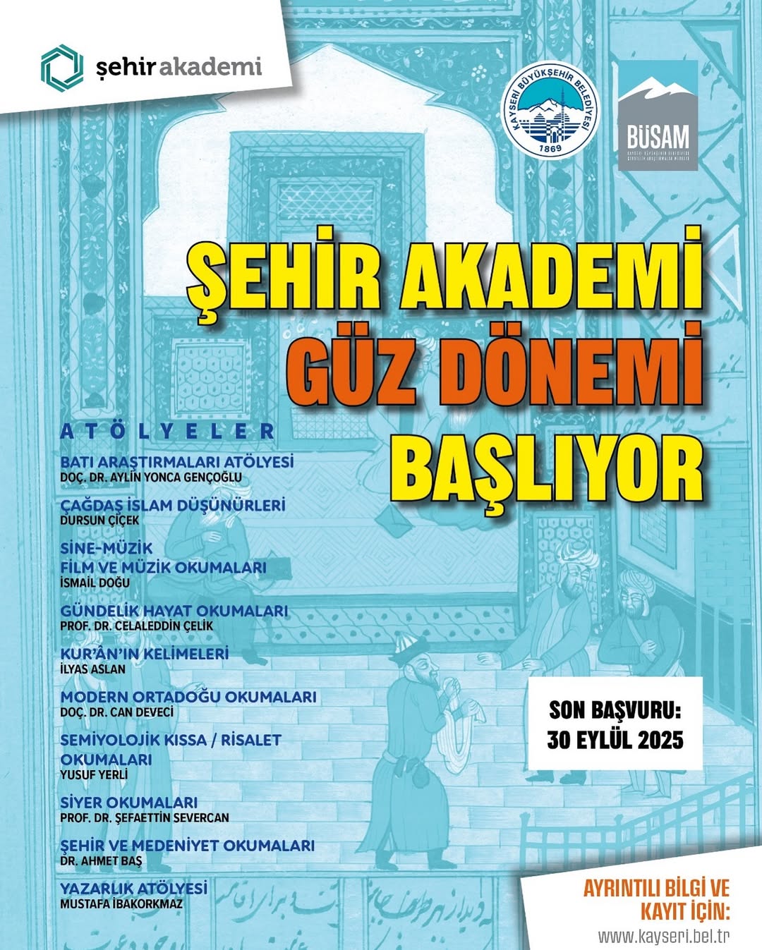 Kayseri Büyükşehir Belediyesi Şehir Akademi'de Güz Dönemi Başlıyor