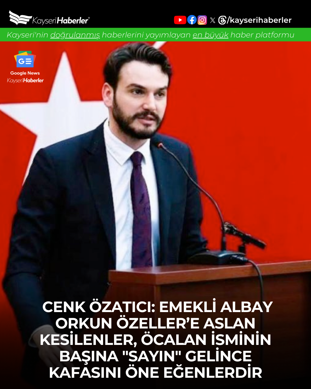 İYİ Parti Genel Başkan Yardımcısı Özatıcı'dan Emekli Albay Özeller'e Eleştiri