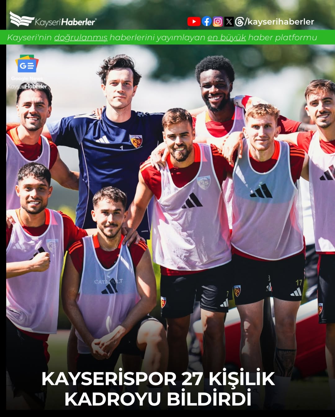 Kayserispor, TFF'ye 27 Kişilik Kadrosunu Bildirdi