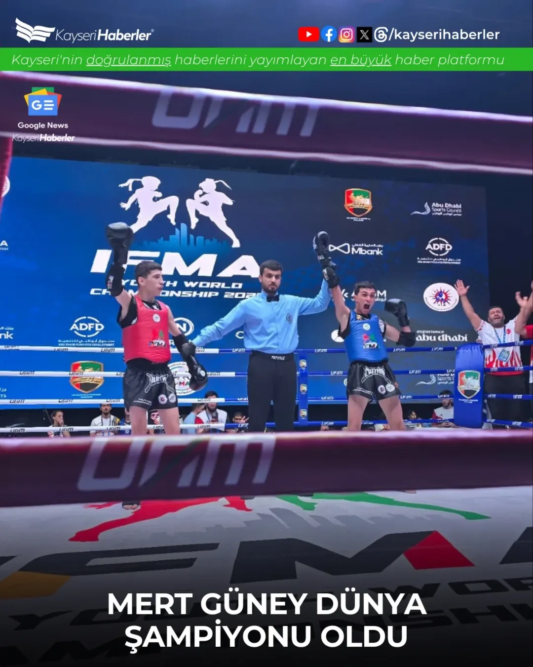 Kayserili Sporcu Mert Güney Dünya Muay Thai Şampiyonu Oldu