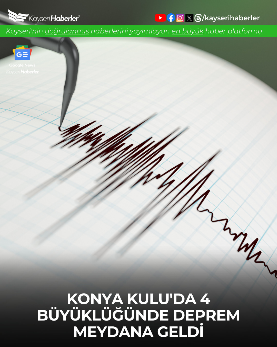 Konya Kulu'da 4.0 Büyüklüğünde Deprem Meydana Geldi