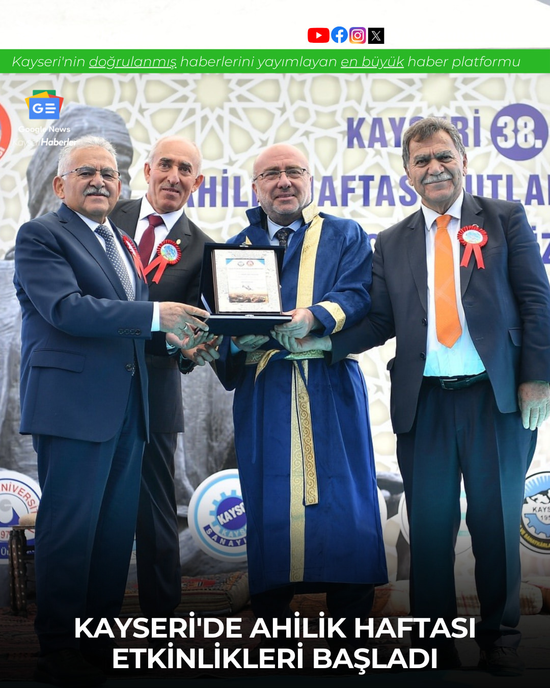 Kayseri'de Ahilik Haftası Coşkuyla Başladı: Yılın Ahisi, Kalfası ve Çırağı Belli Oldu