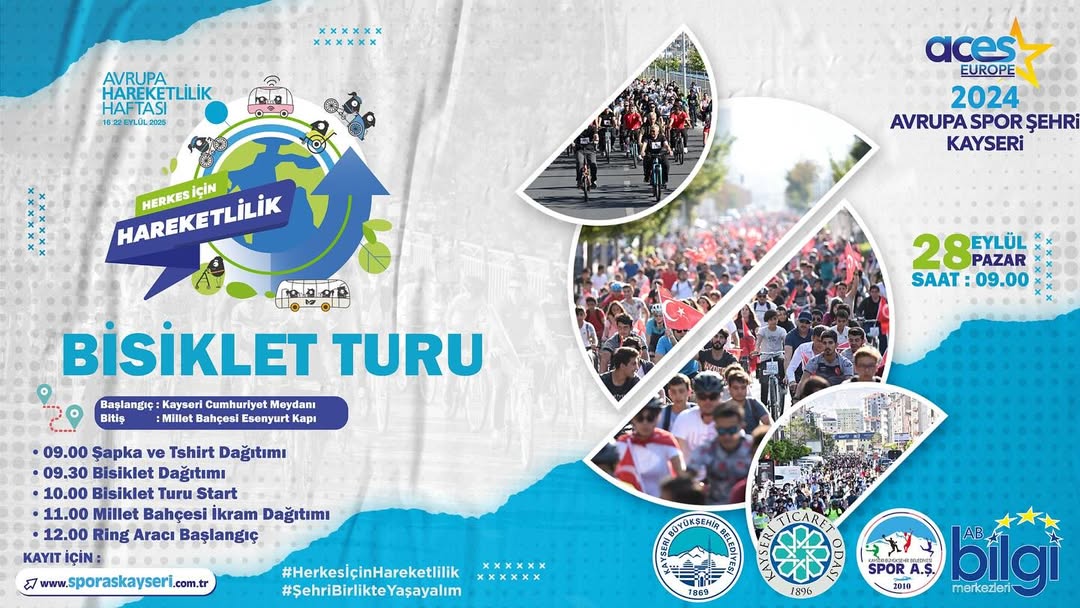 Kayseri'de Avrupa Hareketlilik Haftası Etkinliğiyle Sürdürülebilir Ulaşım Vurgusu