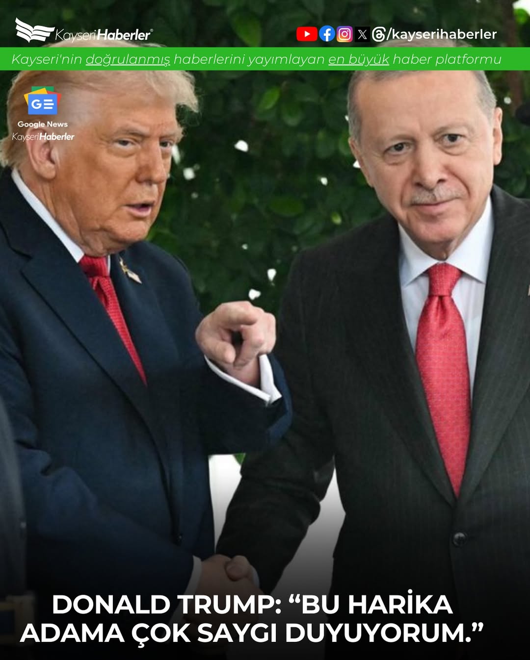 Donald Trump'tan Erdoğan'a Övgü: 