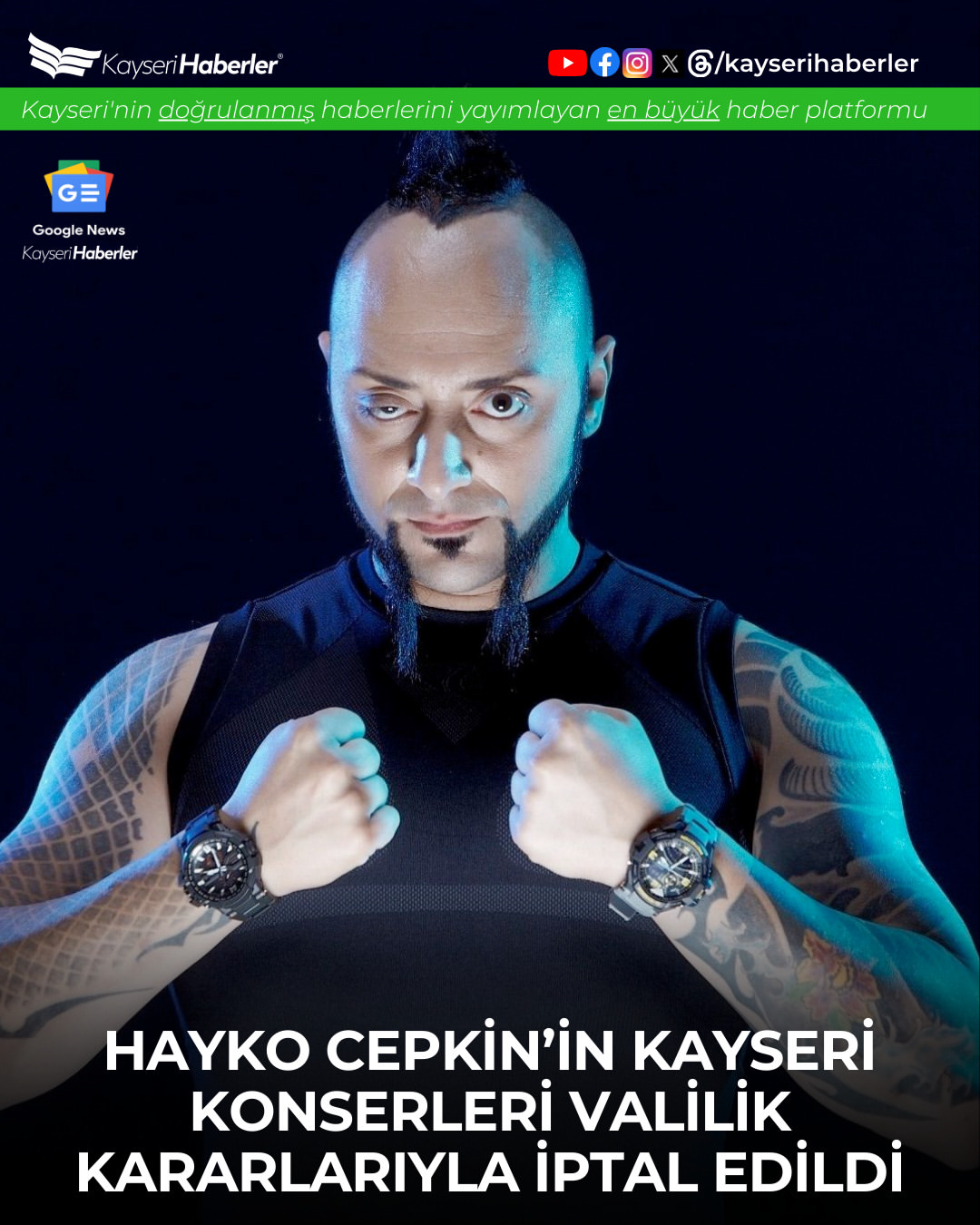 Hayko Cepkin'in Kayseri ve Diyarbakır Konserleri İptal Edildi