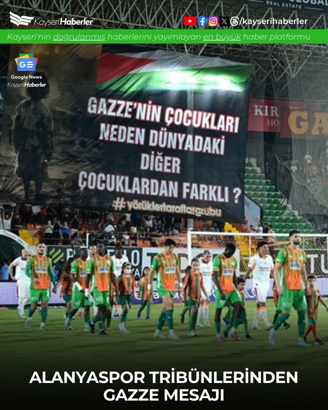 Alanyaspor Tribünlerinden Gazze'ye Destek: 