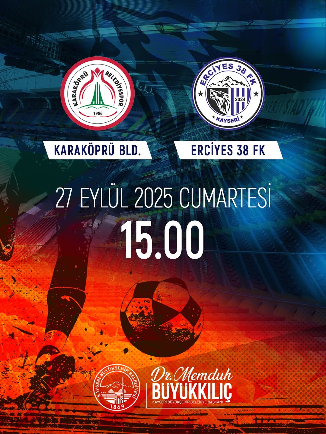 Erciyes38FK, Karaköprü Belediyespor ile Zorlu Maça Çıkıyor