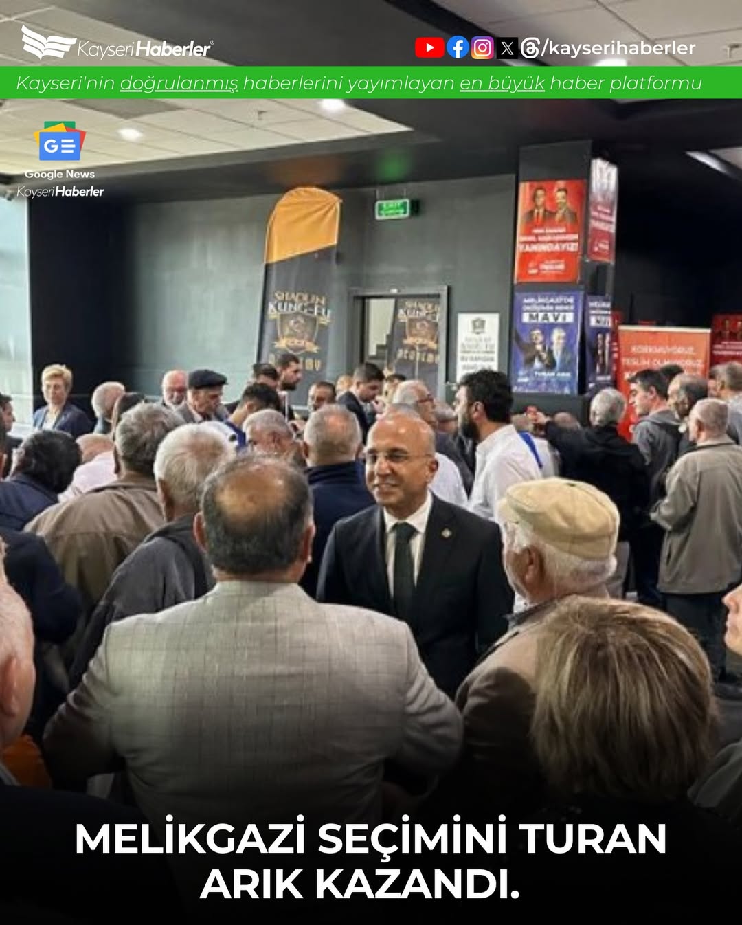 CHP'de Melikgazi İlçe Kongresi'nde Turan Arık Yeniden Başkan Seçildi