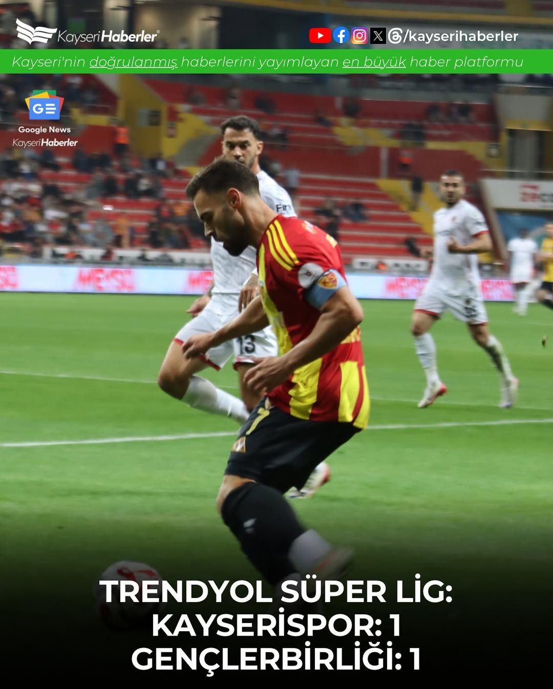 Kayserispor, Gençlerbirliği ile Berabere Kaldı