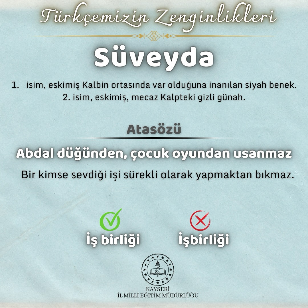 Kayseri Milli Eğitim Müdürlüğü, Türkçe'nin Zenginliklerine Sahip Çıkıyor