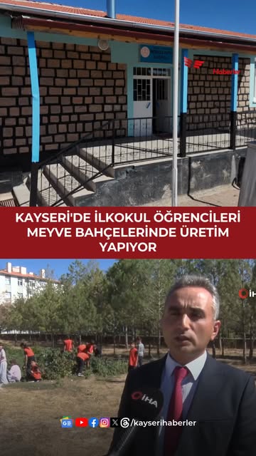 Kayseri'de Öğrenciler Okul Bahçesinde Meyve ve Sebze Yetiştiriyor