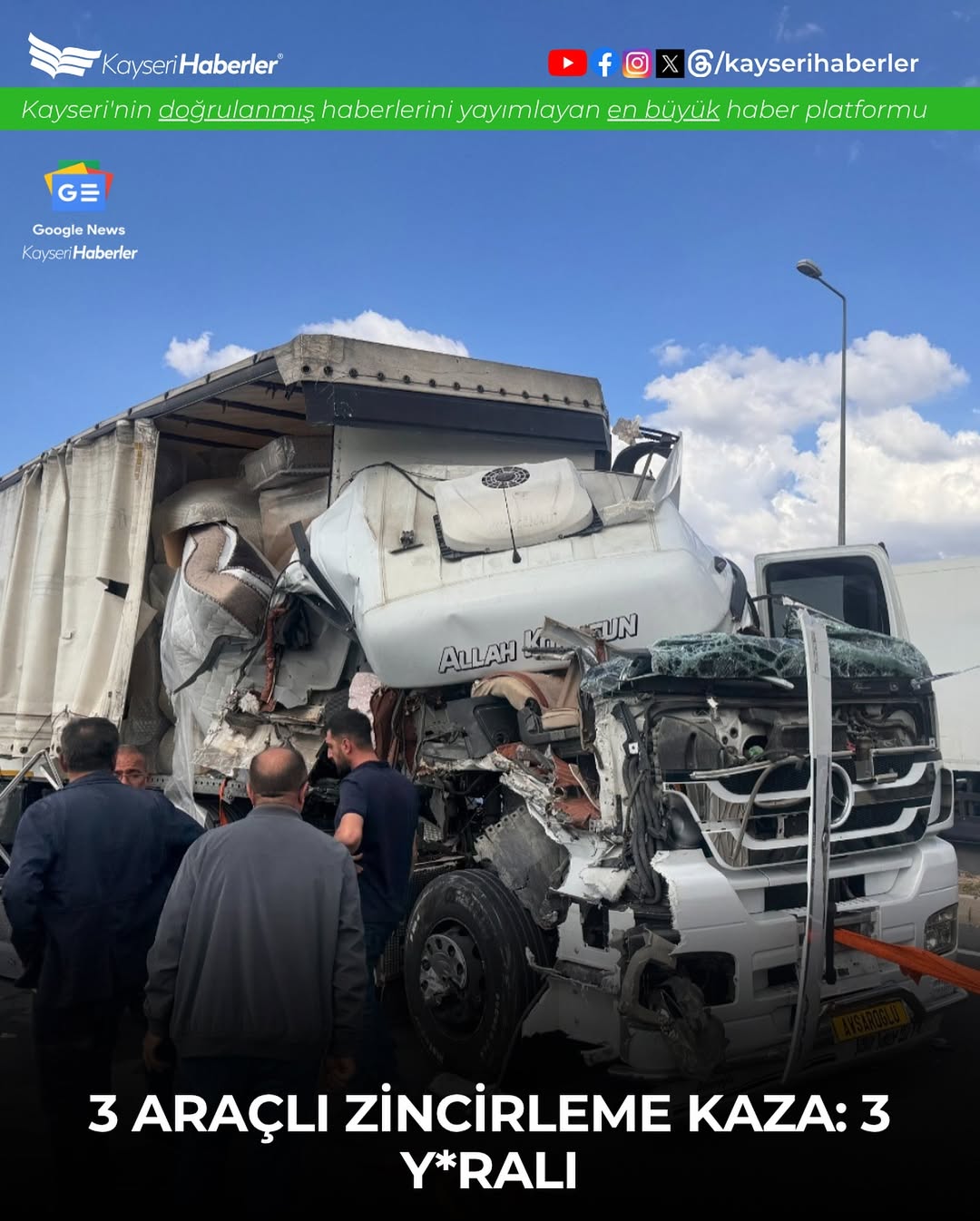Kayseri'de Zincirleme Trafik Kazası: 3 Yaralı