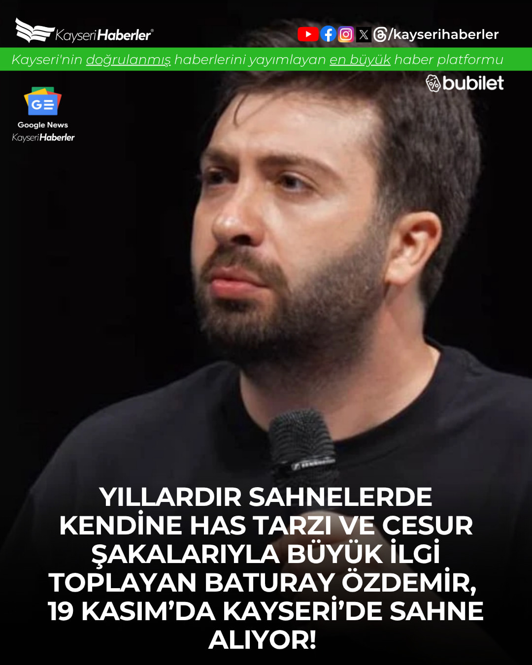 Baturay Özdemir, Kayserililer İçin Komedi Şöleni Hazırlıyor