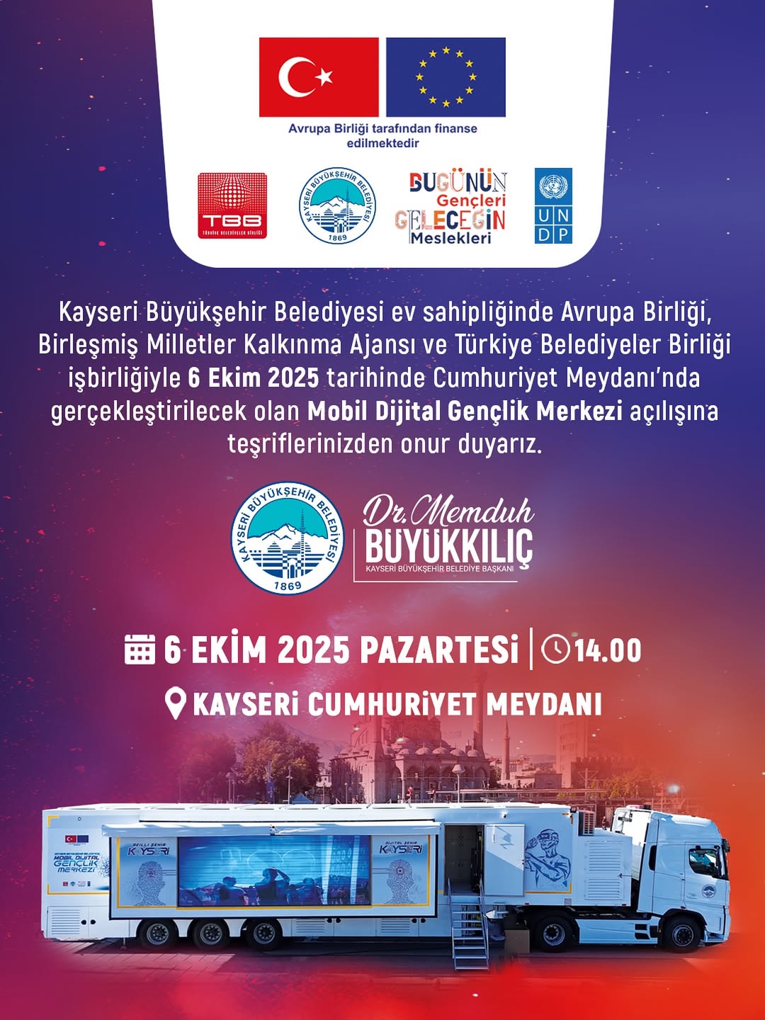 Kayseri'de Geleceğin Teknolojisi: Mobil Dijital Gençlik Merkezi Açılıyor