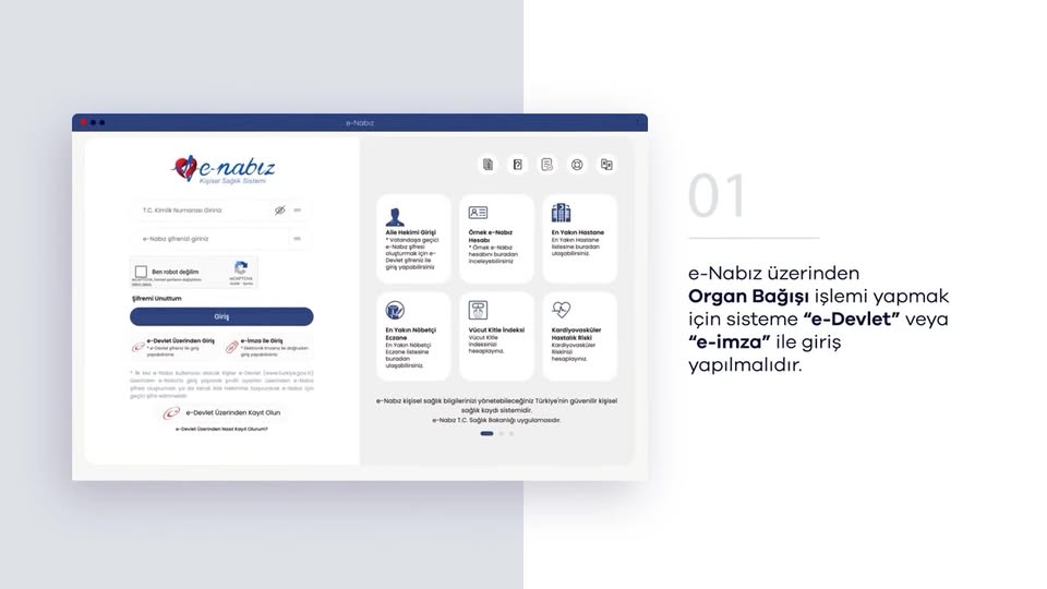 Organ Bağışı Beyanı e-Nabız ve e-Devlet Üzerinden Yapılabilecek