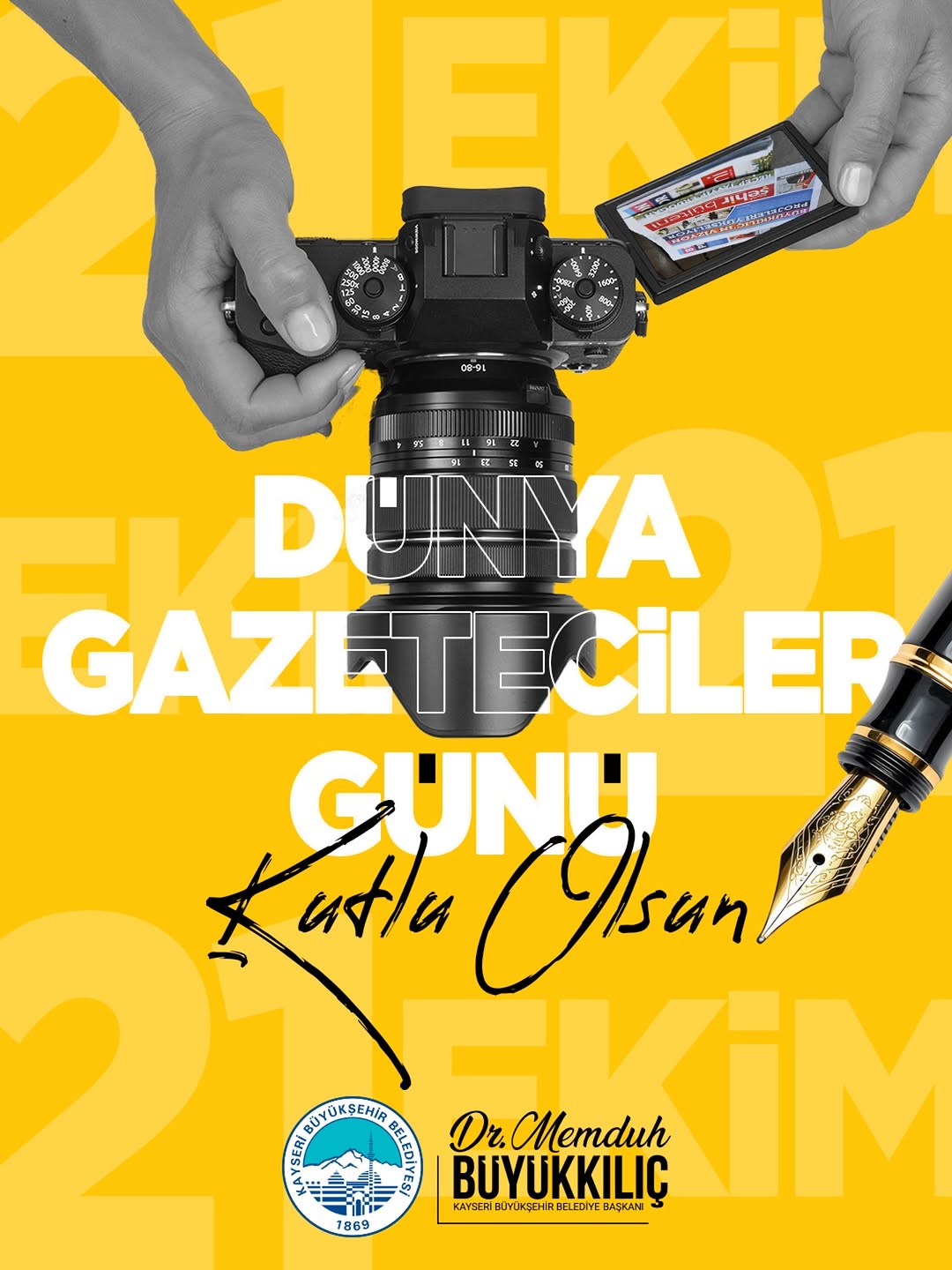 Kayseri Büyükşehir Belediyesi'nden 21 Ekim Dünya Gazeteciler Günü Mesajı