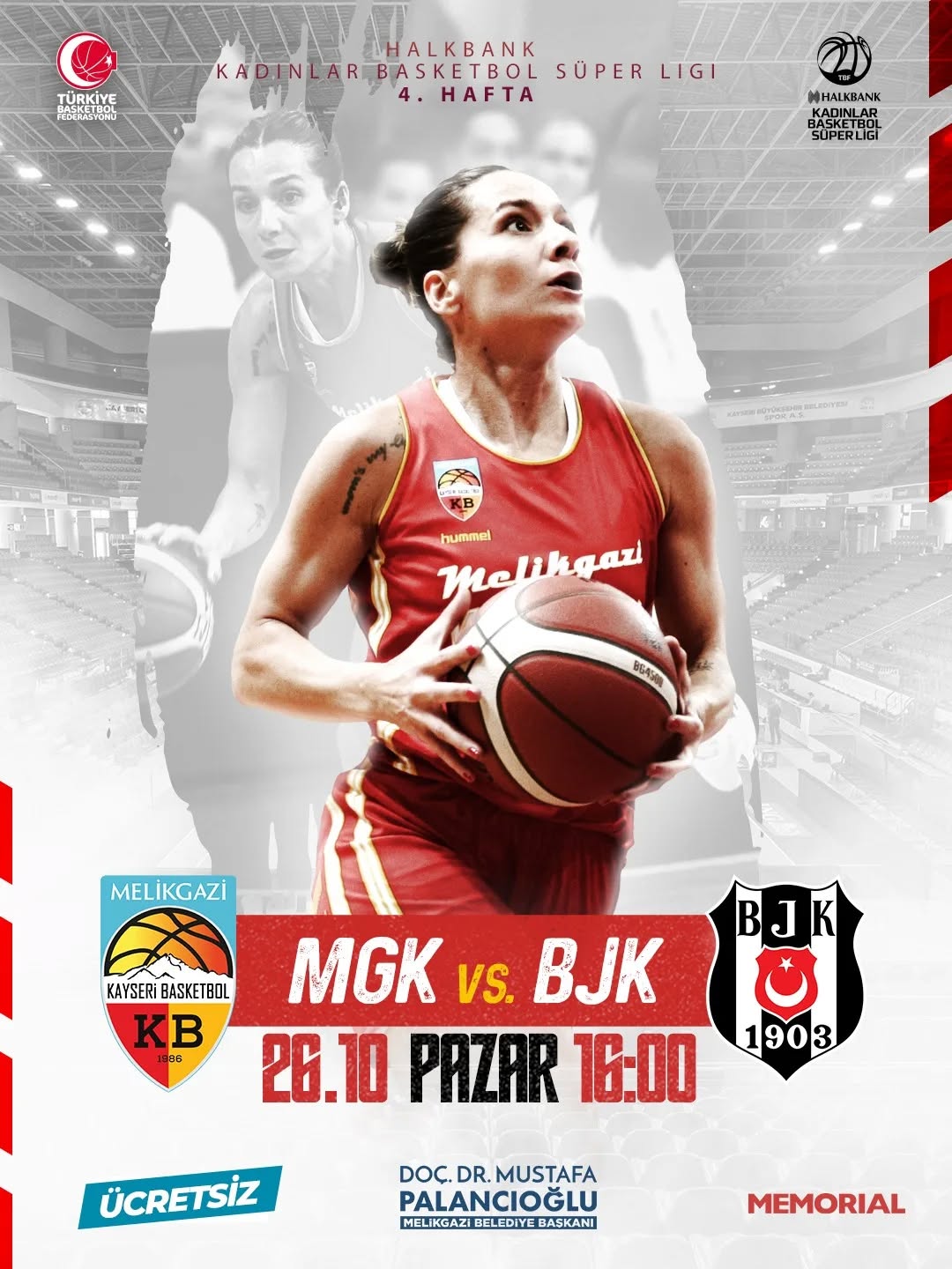 Kayseri'de Basketbol Heyecanı: MGK Ev Sahibinde BJK'yi Ağırlıyor