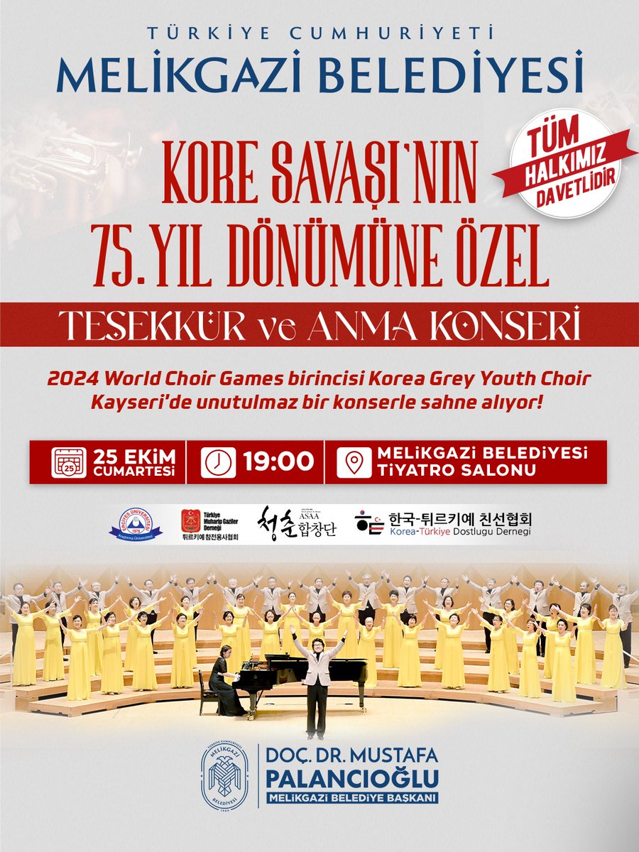 Kore Savaşı'nın 75. Yılı Kayseri'de Anma Konseri ile Hatırlanacak