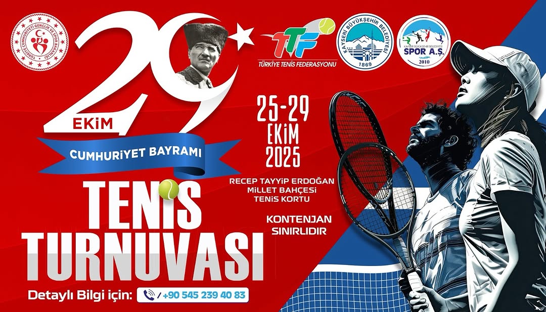 Kayseri'de Cumhuriyet Coşkusu Tenis Turnuvası ile Yaşanacak
