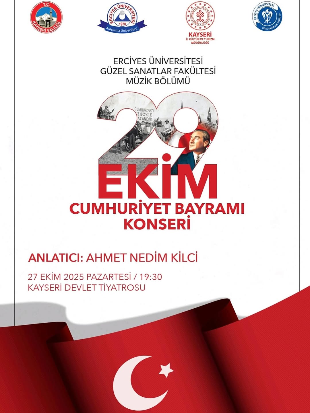 Kayseri'de 29 Ekim Cumhuriyet Bayramı'na Özel Konser