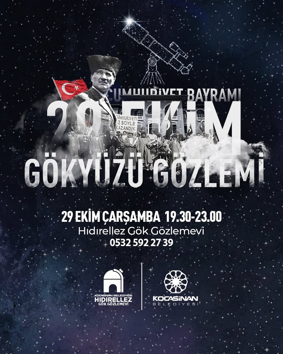 Kayseri'de Cumhuriyet Bayramı'na Özel Ücretsiz Gökyüzü Gözlemi