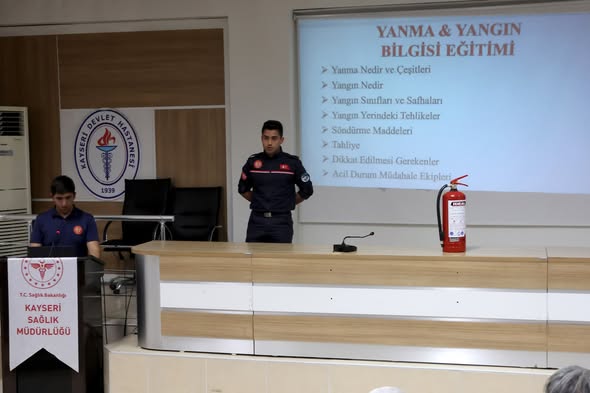 Kayseri'de Sağlık Personeline Yangın Önleme ve Müdahale Eğitimi